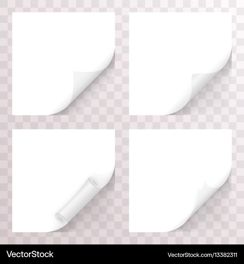 Paper Curl Set - Isolated Page vector image