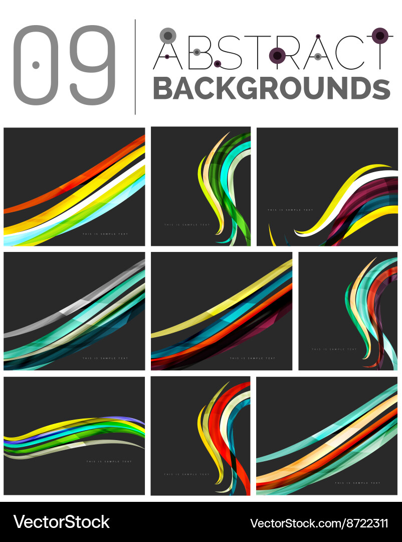Set of smooth abstract backgrounds Vector Image