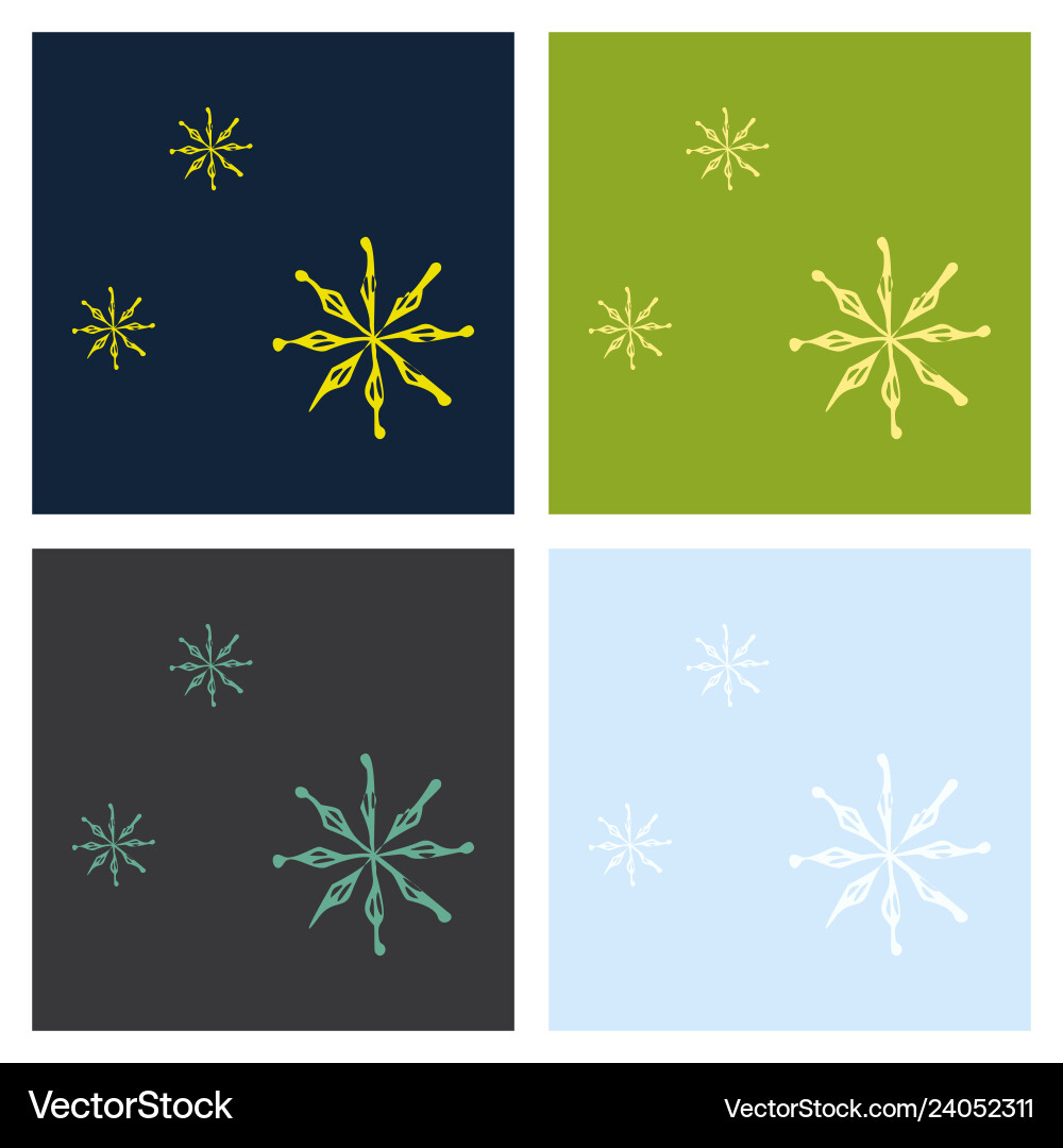 Set of snowflake icon sign design red background Set of snowflake icon sign design red background Vector Image