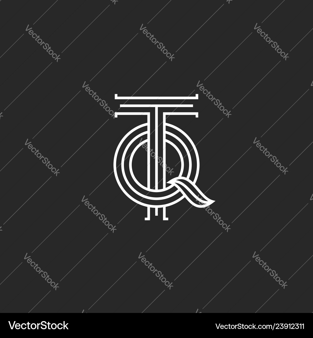 TQ or QT Monogram Logo - Elegant Initials vector image