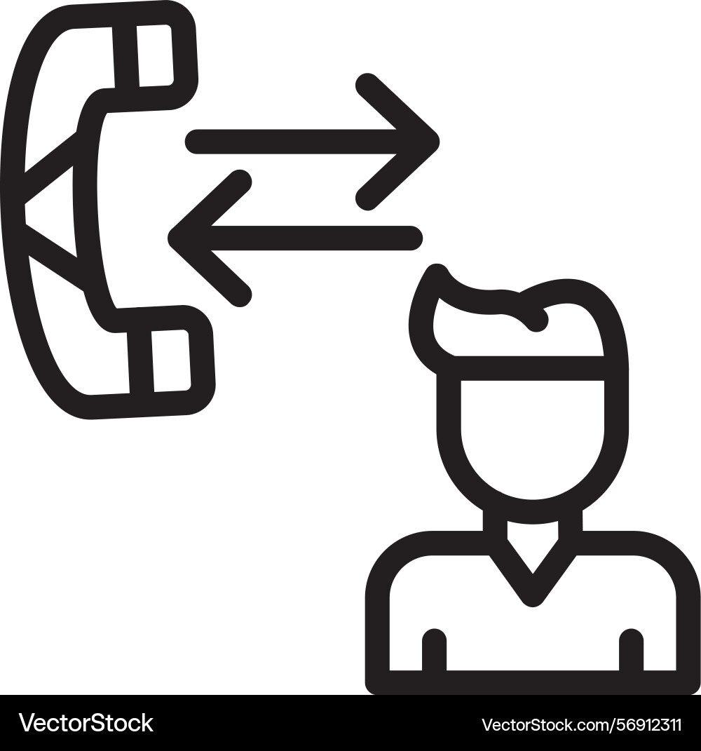 Transfer call linear style icon design Vector Image