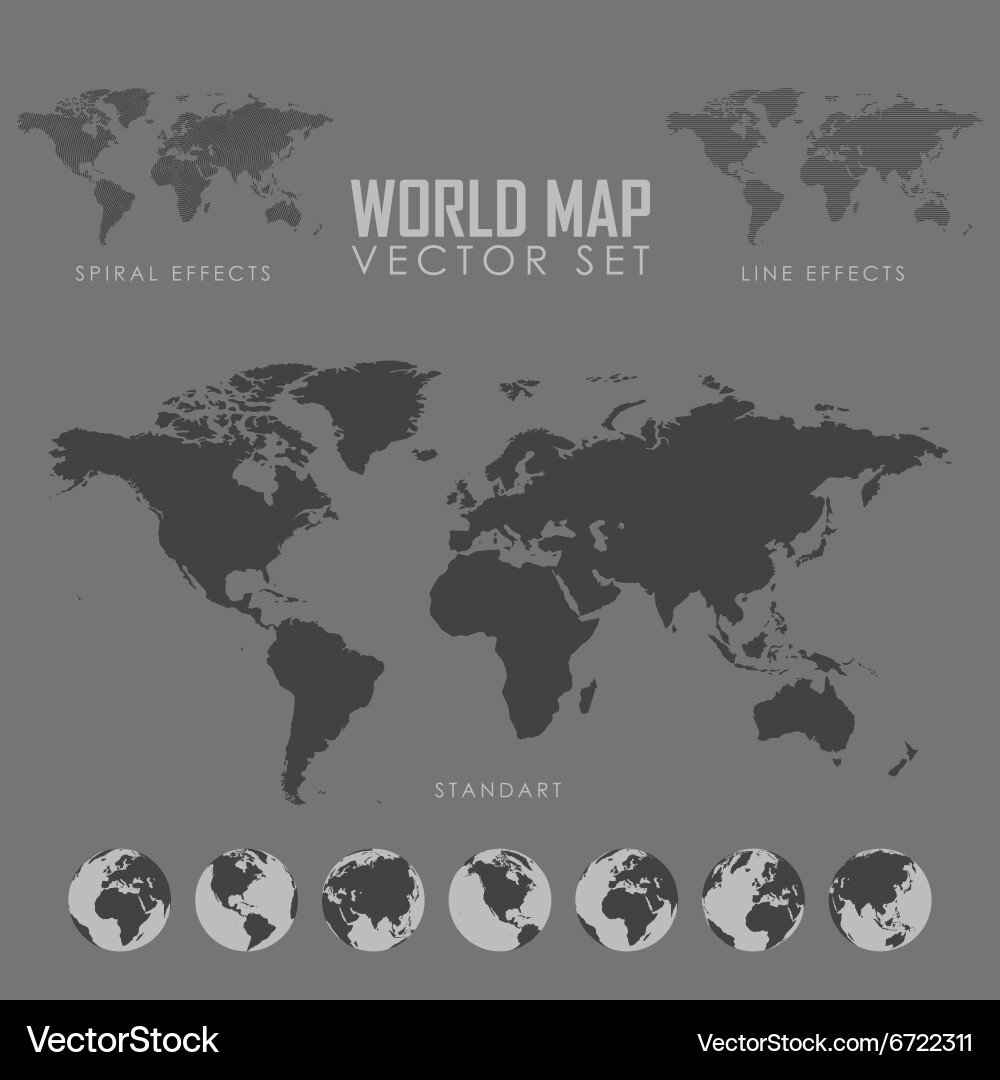 World map Royalty Free Vector Image - VectorStock