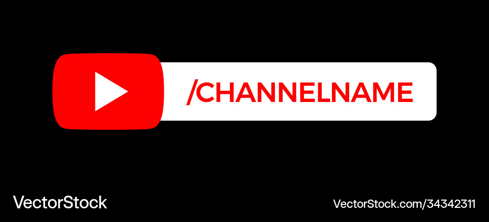 Youtube channel name lower third red broadcast vector image