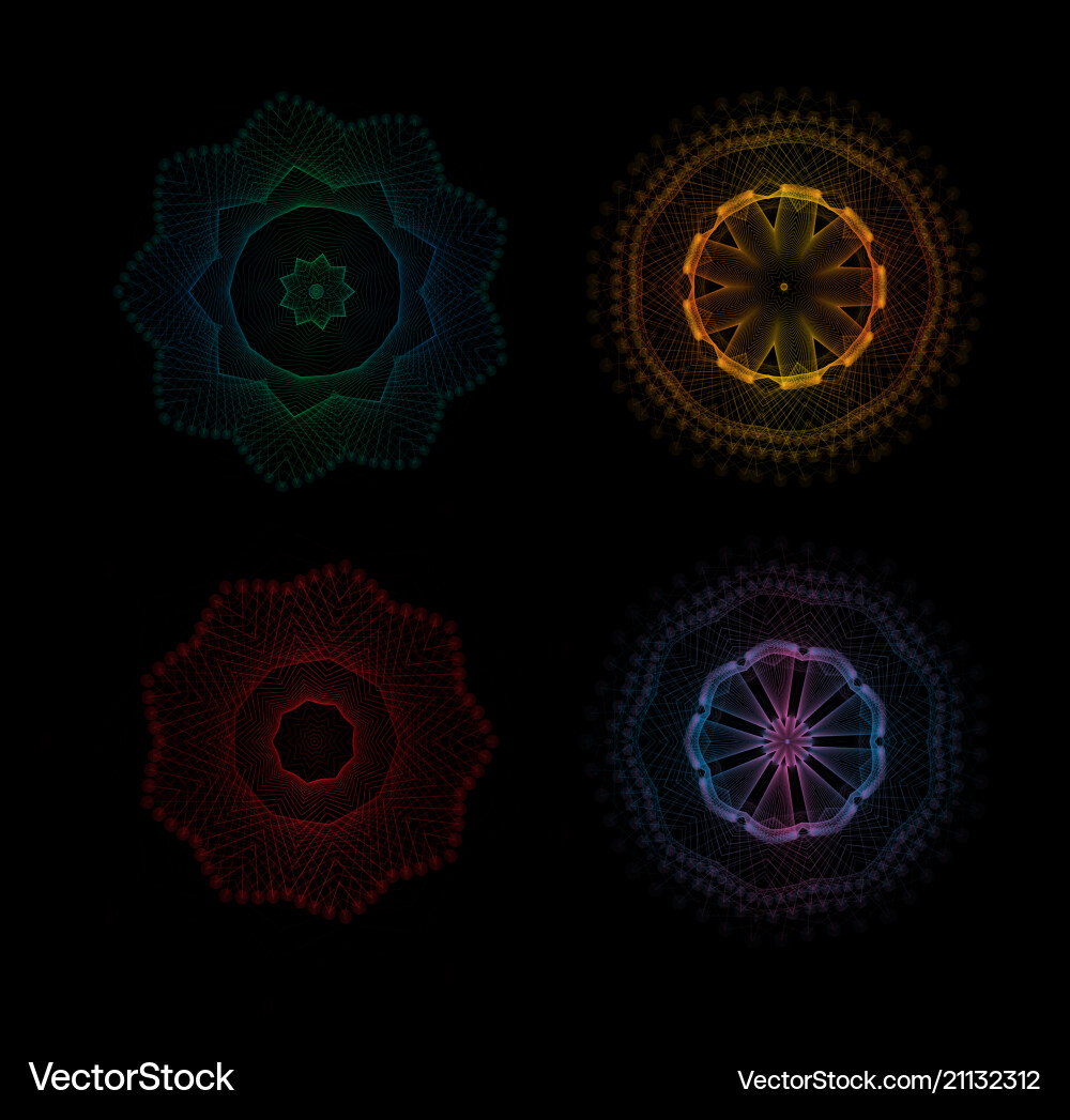 Abstract radial pattern linear geometric colored Abstract radial pattern linear geometric colored vector image