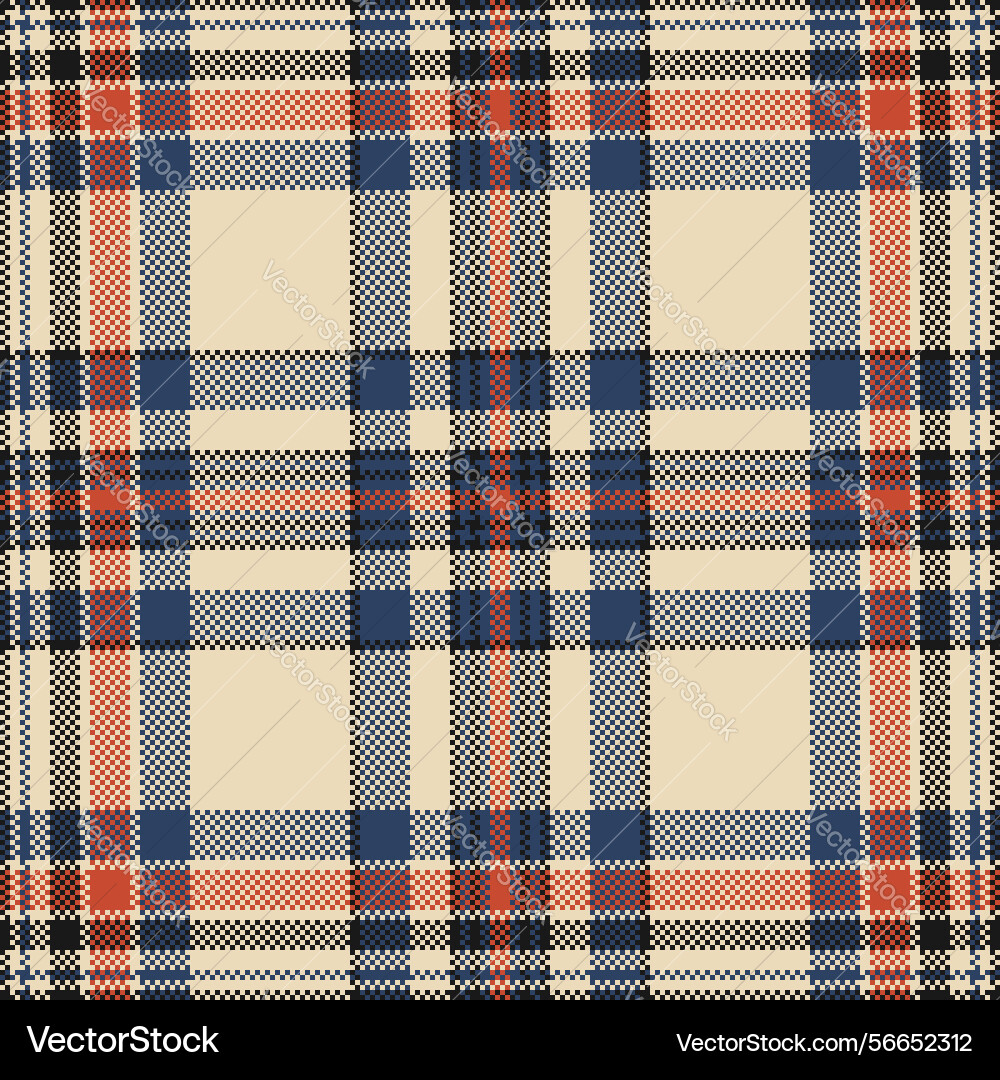 Classic tartan pattern with a pixelated effect Vector Image