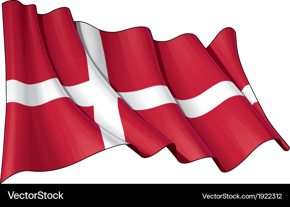 Denmark flag Royalty Free Vector Image - VectorStock