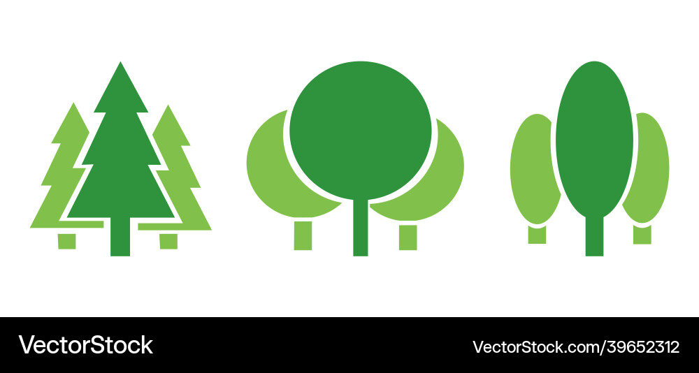 Flat trees set Vector Image