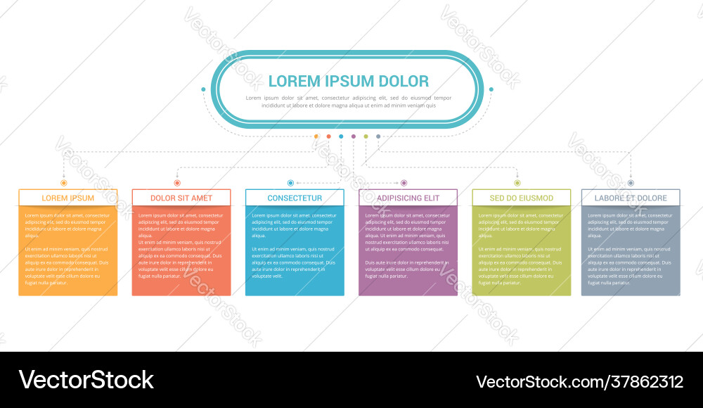 Flowchart with 5 elements Flowchart with 5 elements vector image
