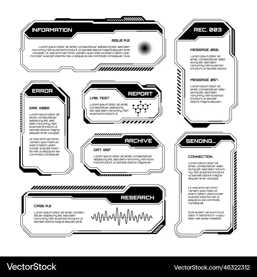 Futuristic HUD UI Elements - Sci-Fi vector image