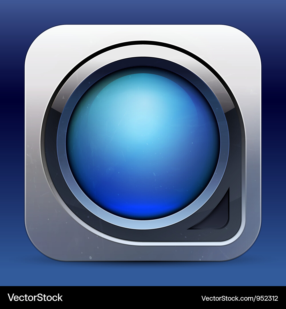 Glossy Metallic Power Button Vector Image