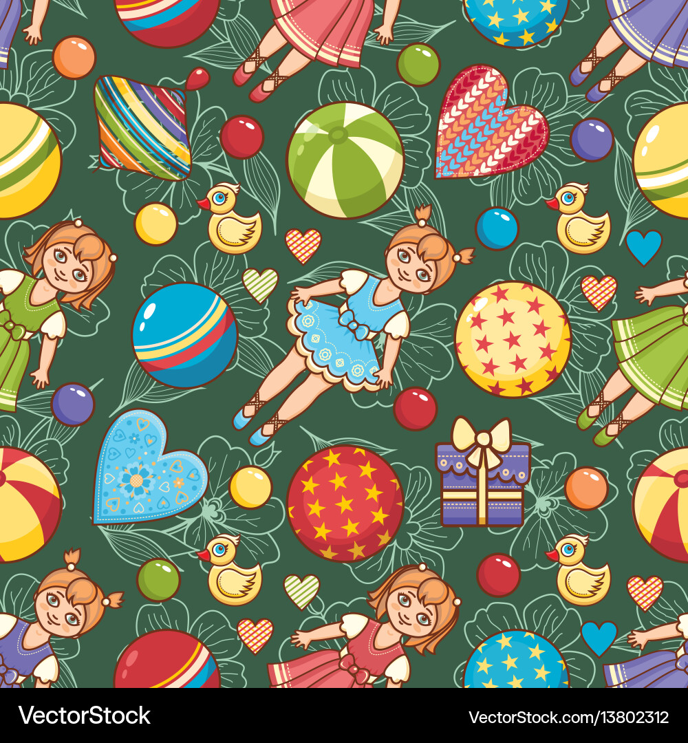 Kid toy seamless pattern design element vector image