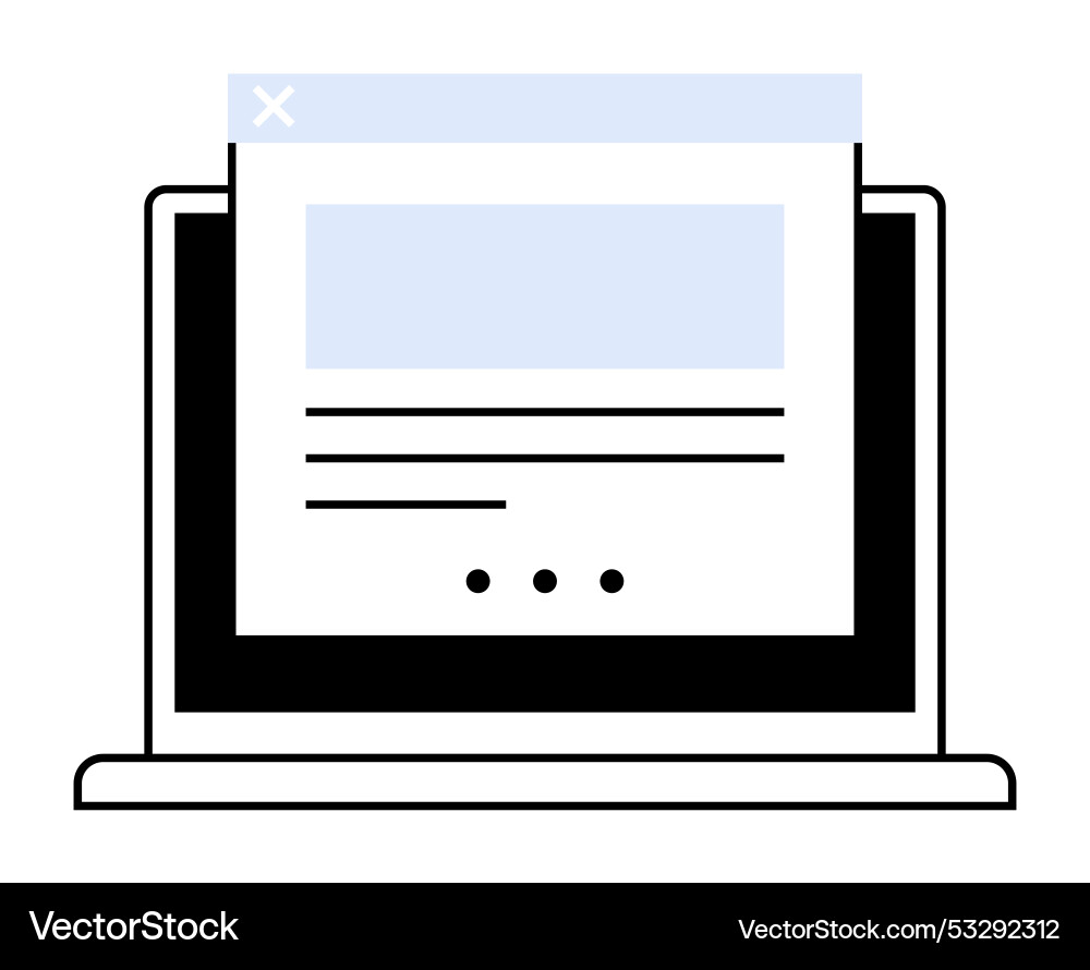 Laptop screen with open web browser window Laptop screen with open web browser window vector image