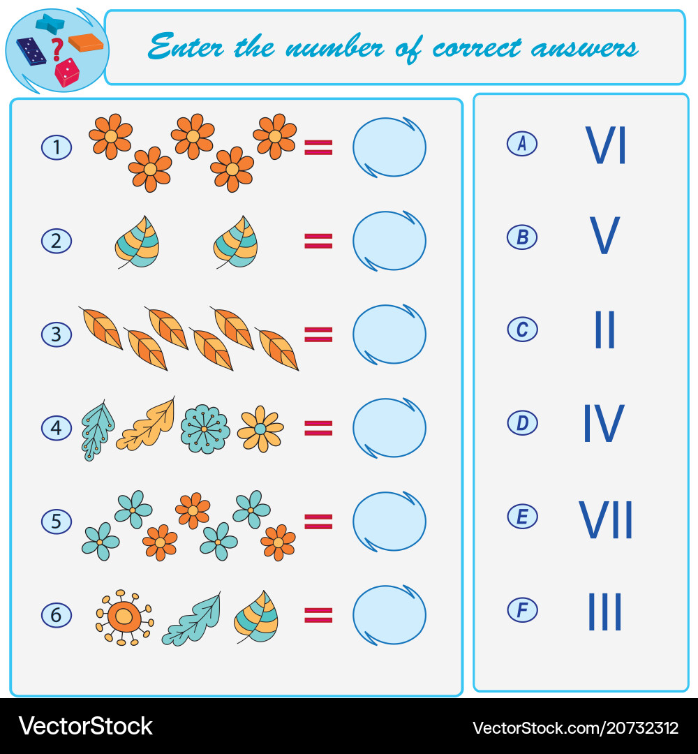 Logical task find and enter the right answers Logical task find and enter the right answers vector image
