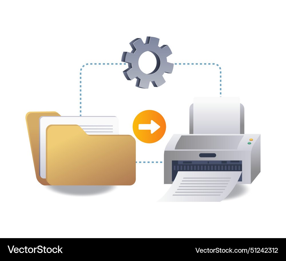Printing process data folder technology Printing process data folder technology vector image