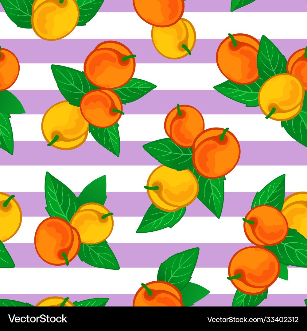 Seamless botanical pattern with apricots Vector Image