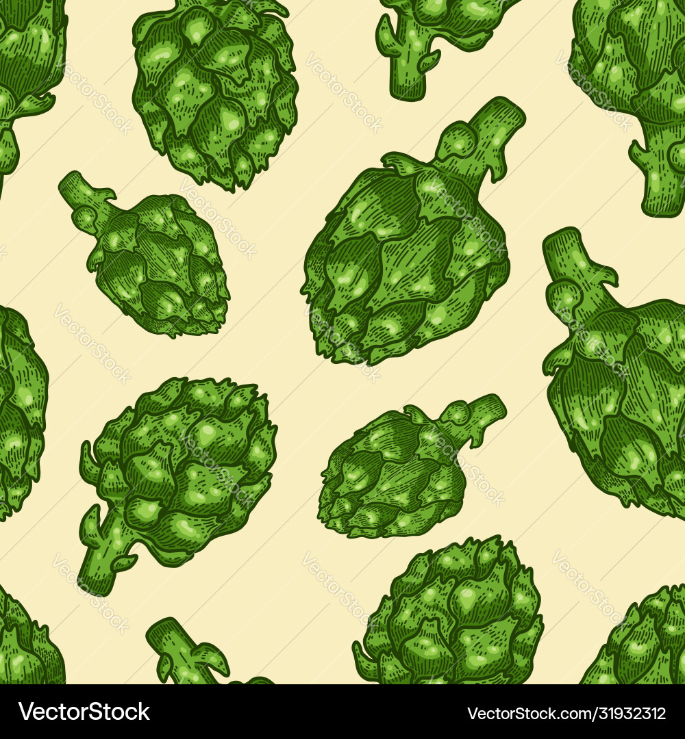 Seamless pattern with artichoke design element Seamless pattern with artichoke design element vector image