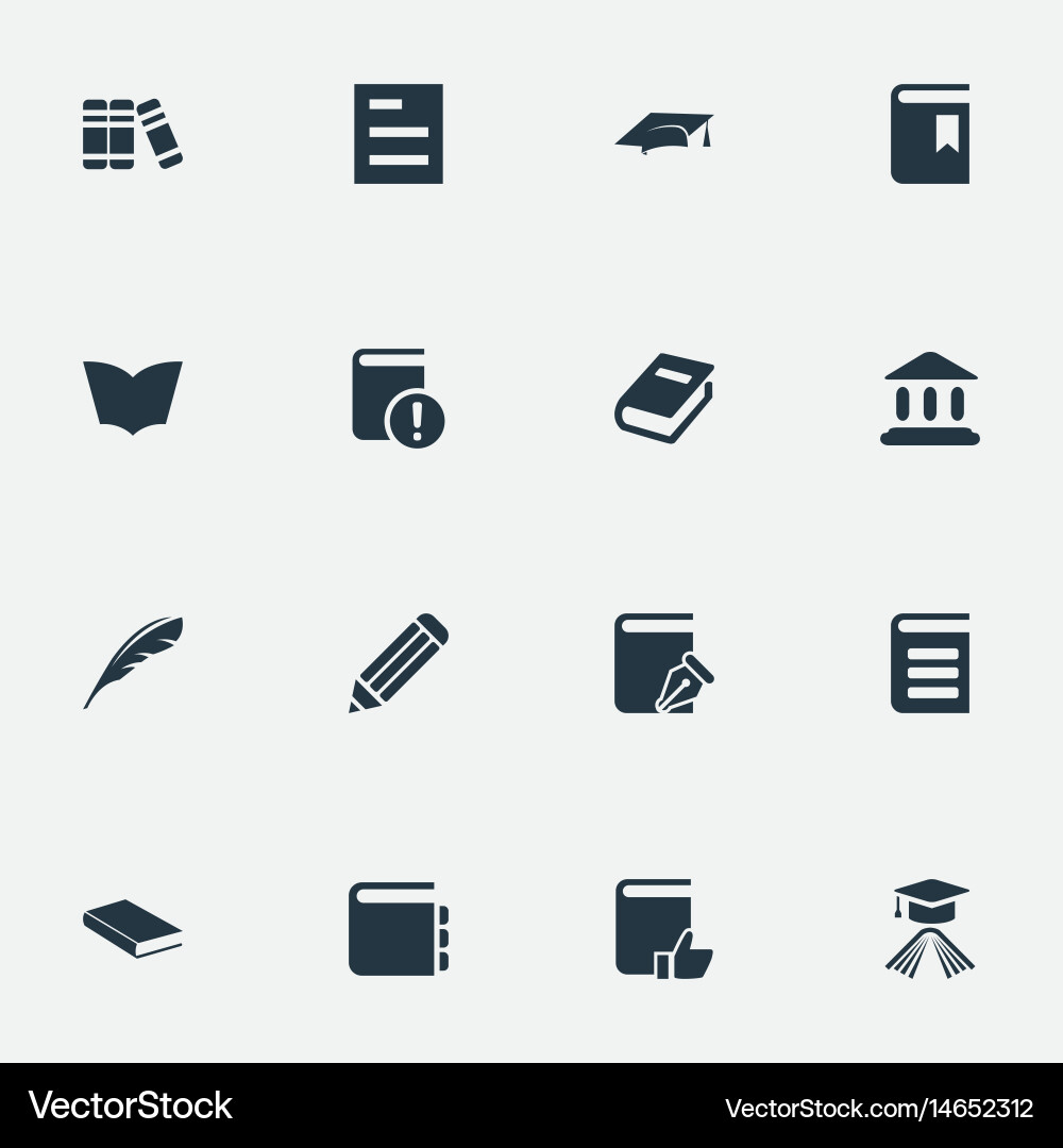 Set of simple reading icons vector image