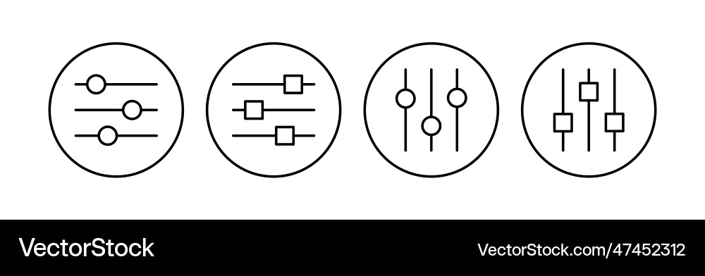 Setting icon set cog settings symbol Vector Image