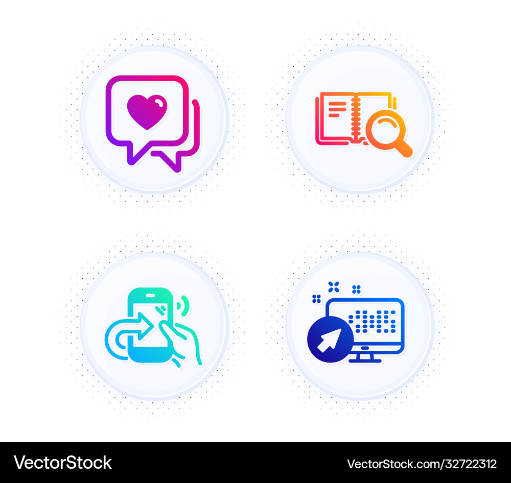 Share call heart and search book icons set web Share call heart and search book icons set web vector image