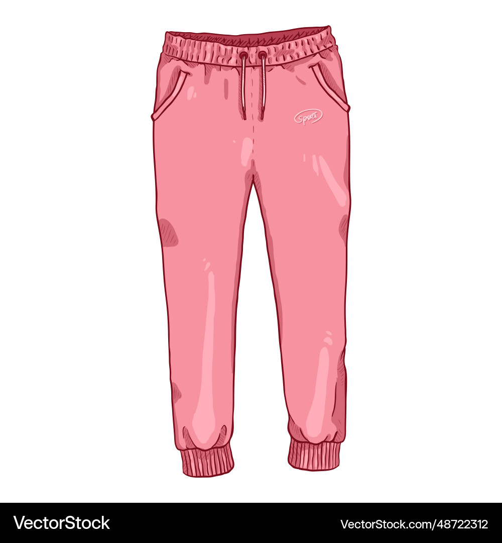 Single cartoon pink training pants Single cartoon pink training pants vector image