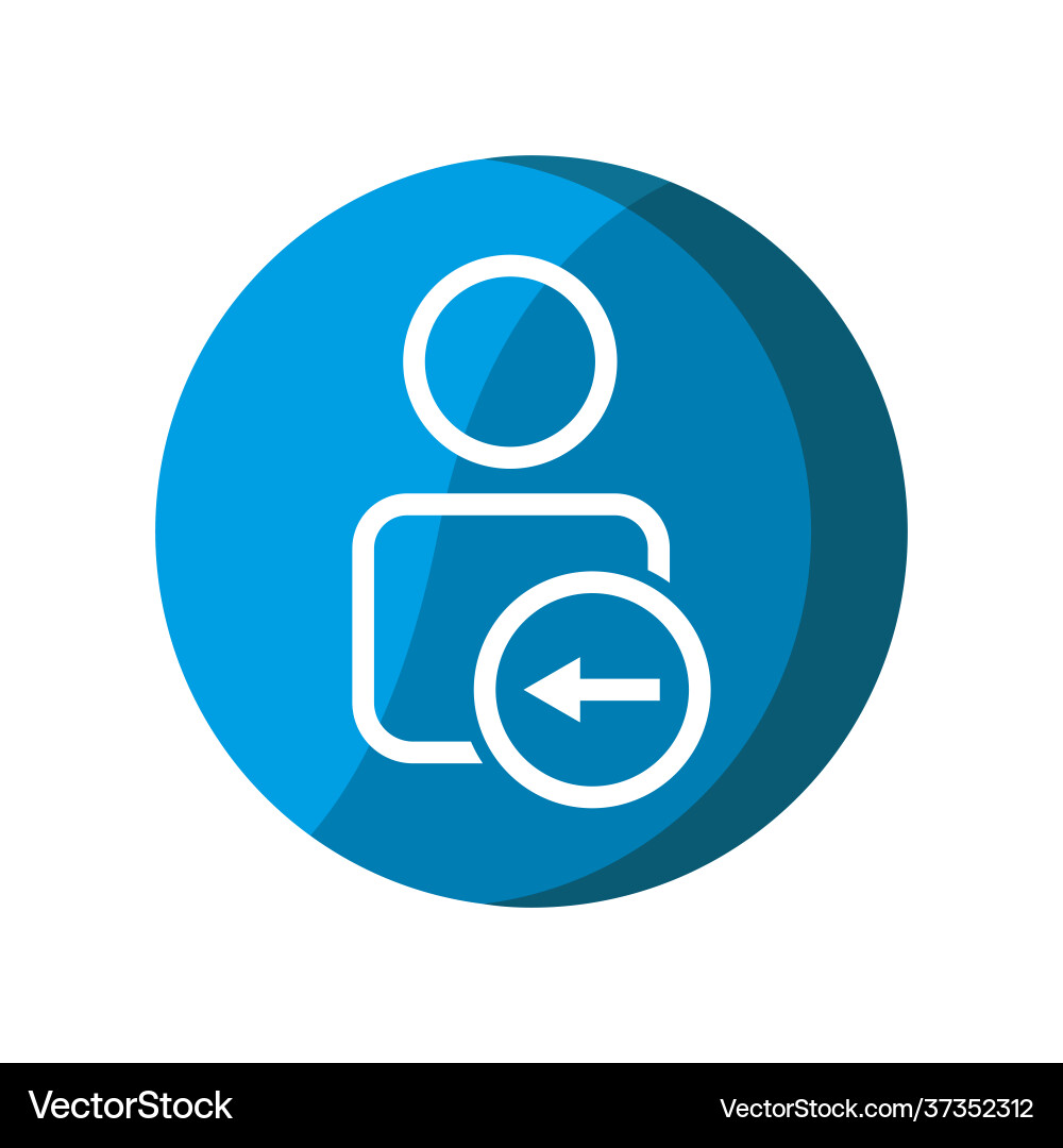 User with back arrow icon simple mobile concept User with back arrow icon simple mobile concept vector image