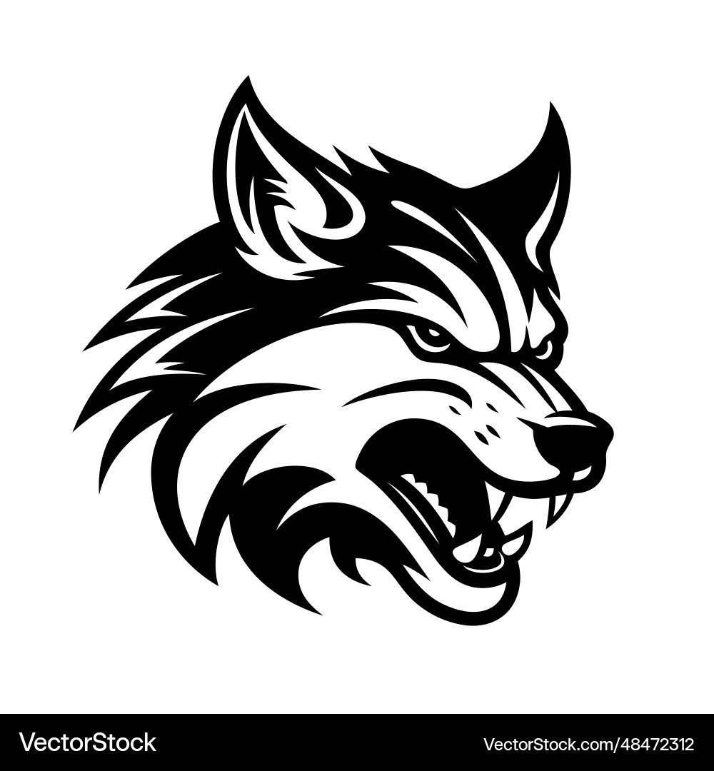 Wolf head logo template concept vector image