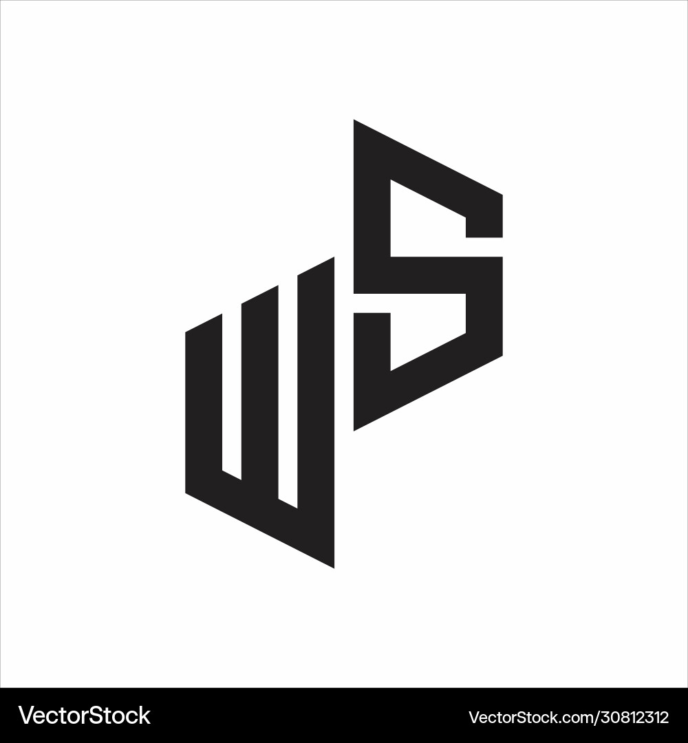 Ws initial letters logo monogram with up to down vector image