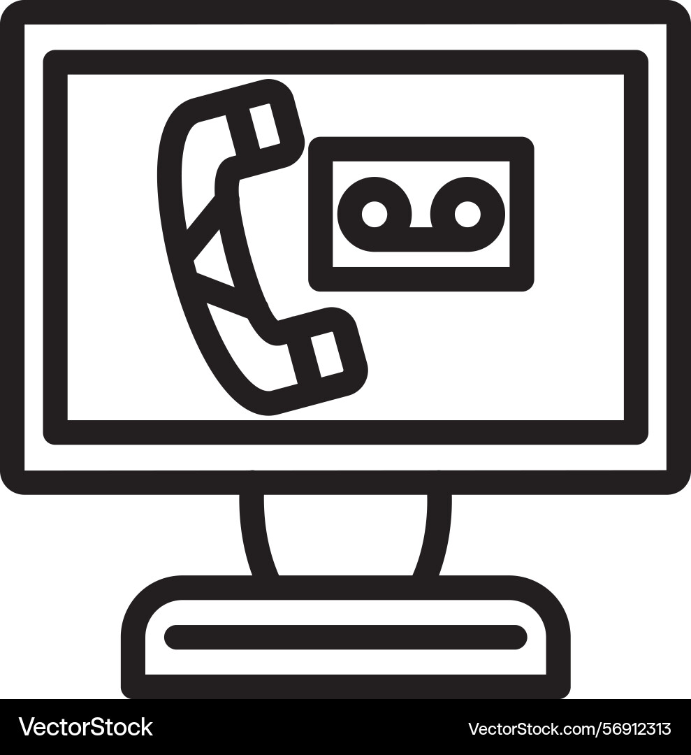 Call recording linear style icon design Vector Image