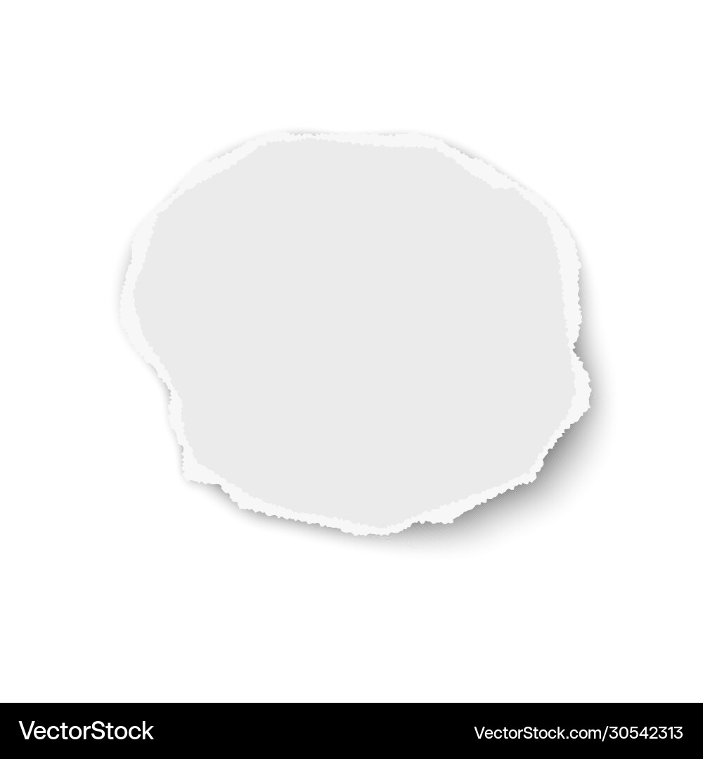 Circular torn paper fragment with soft shadow Vector Image