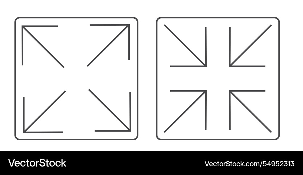 Full screen icon interface menu cursor bitton Full screen icon interface menu cursor bitton vector image