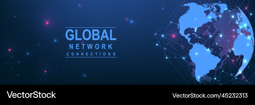 Global network connection concept big data Global network connection concept big data vector image