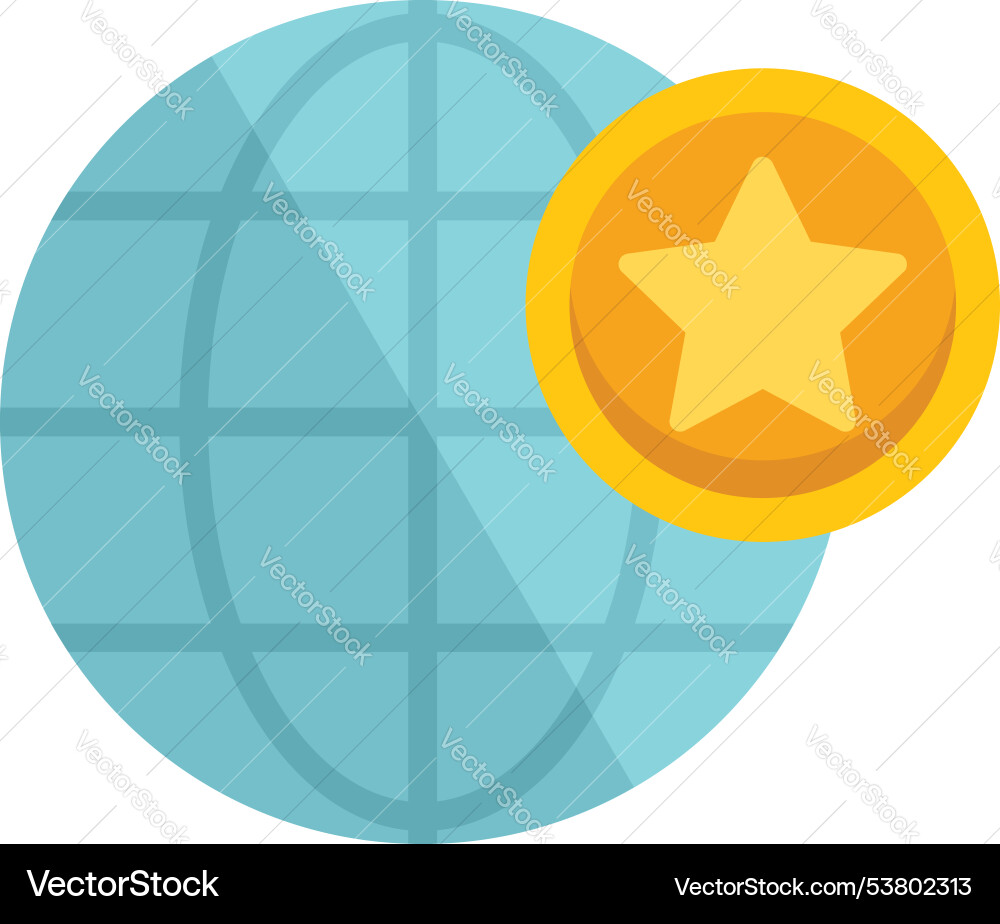 Global rating system showing five star review Global rating system showing five star review vector image