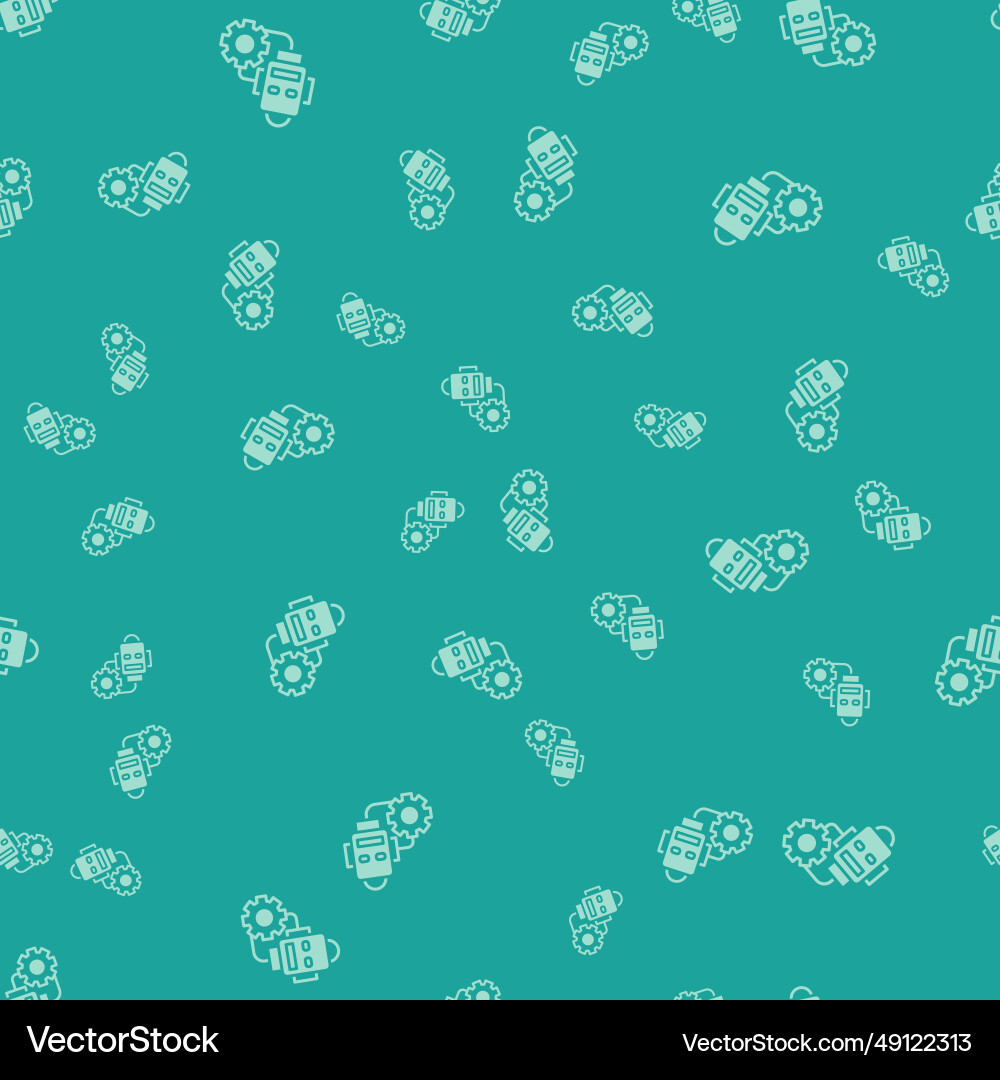 Green robot setting icon isolated seamless Green robot setting icon isolated seamless vector image