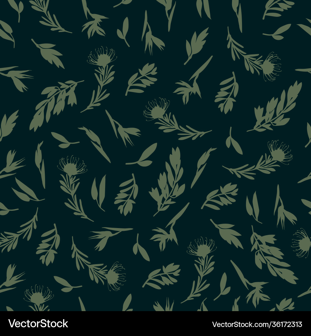 Greenery seamless pattern in hand-drawn style Greenery seamless pattern in hand-drawn style vector image