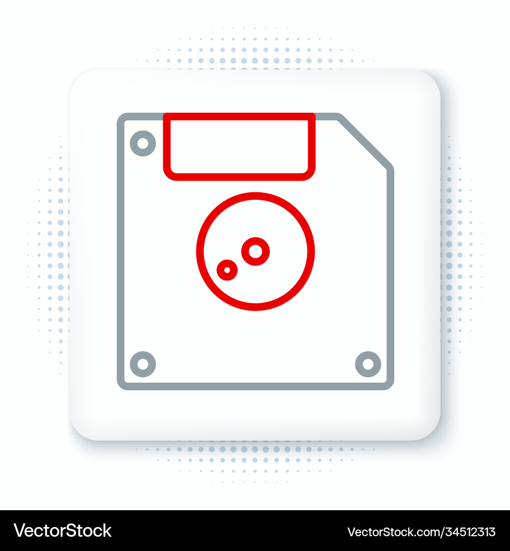 Line floppy disk for computer data storage icon Vector Image