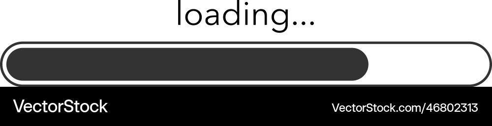 Loading bar progress black simple icon isolated Loading bar progress black simple icon isolated Vector Image