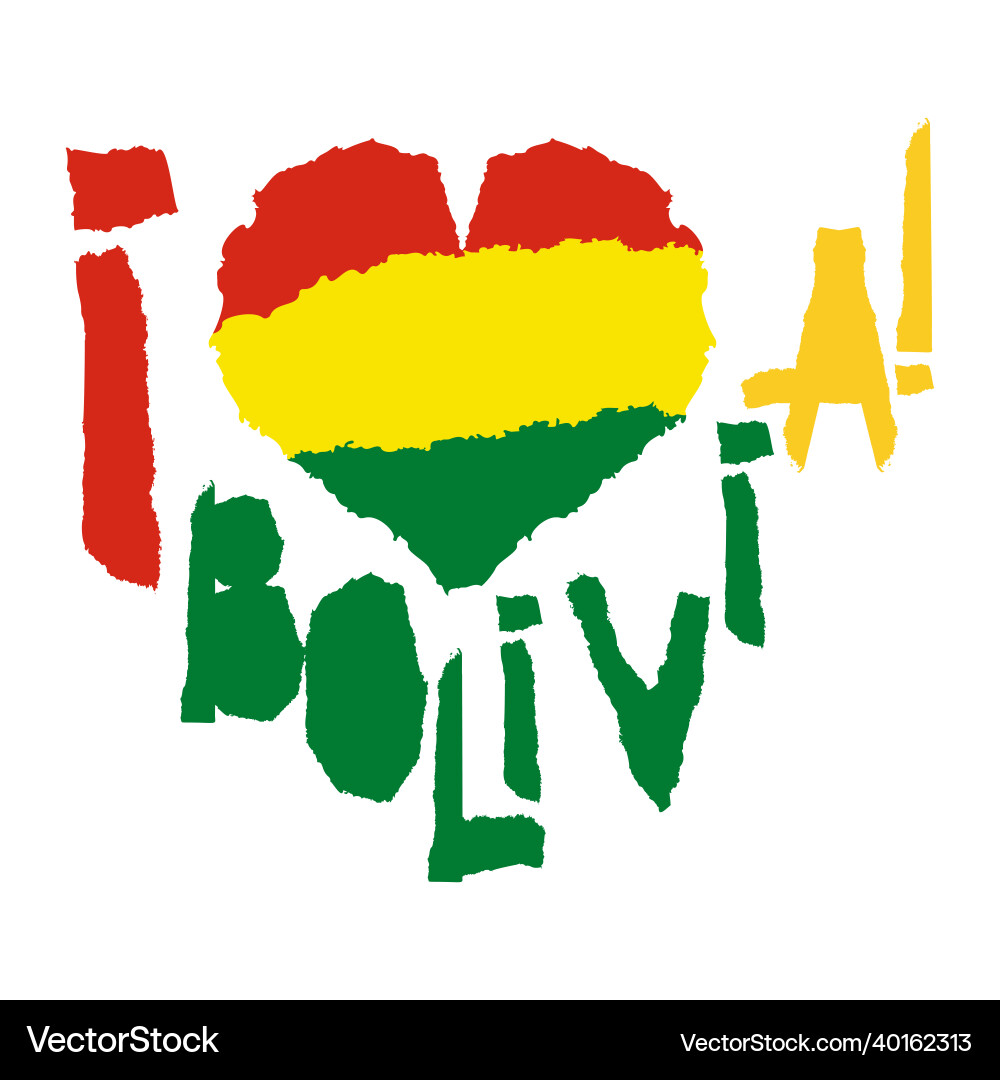 Love bolivia america vintage national flag Love bolivia america vintage national flag vector image