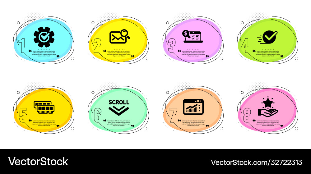 Loyalty program checkbox and search mail icons Loyalty program checkbox and search mail icons vector image