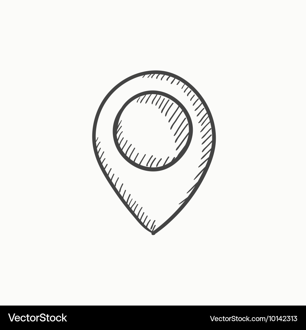 Map pointer sketch icon Vector Image