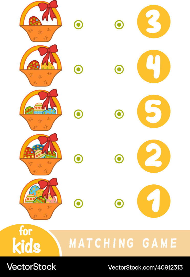 Matching game for children count how many easter Matching game for children count how many easter Vector Image