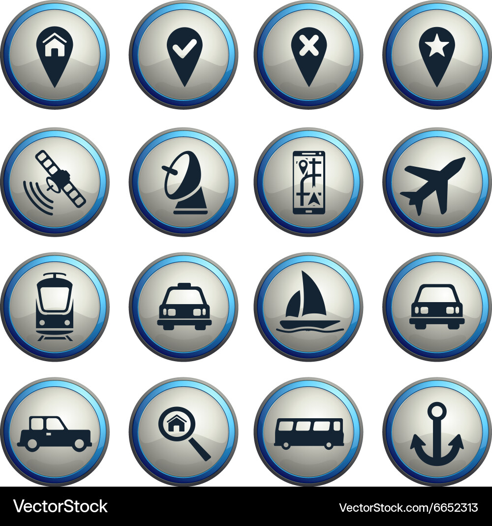 Navigation simply icons vector image