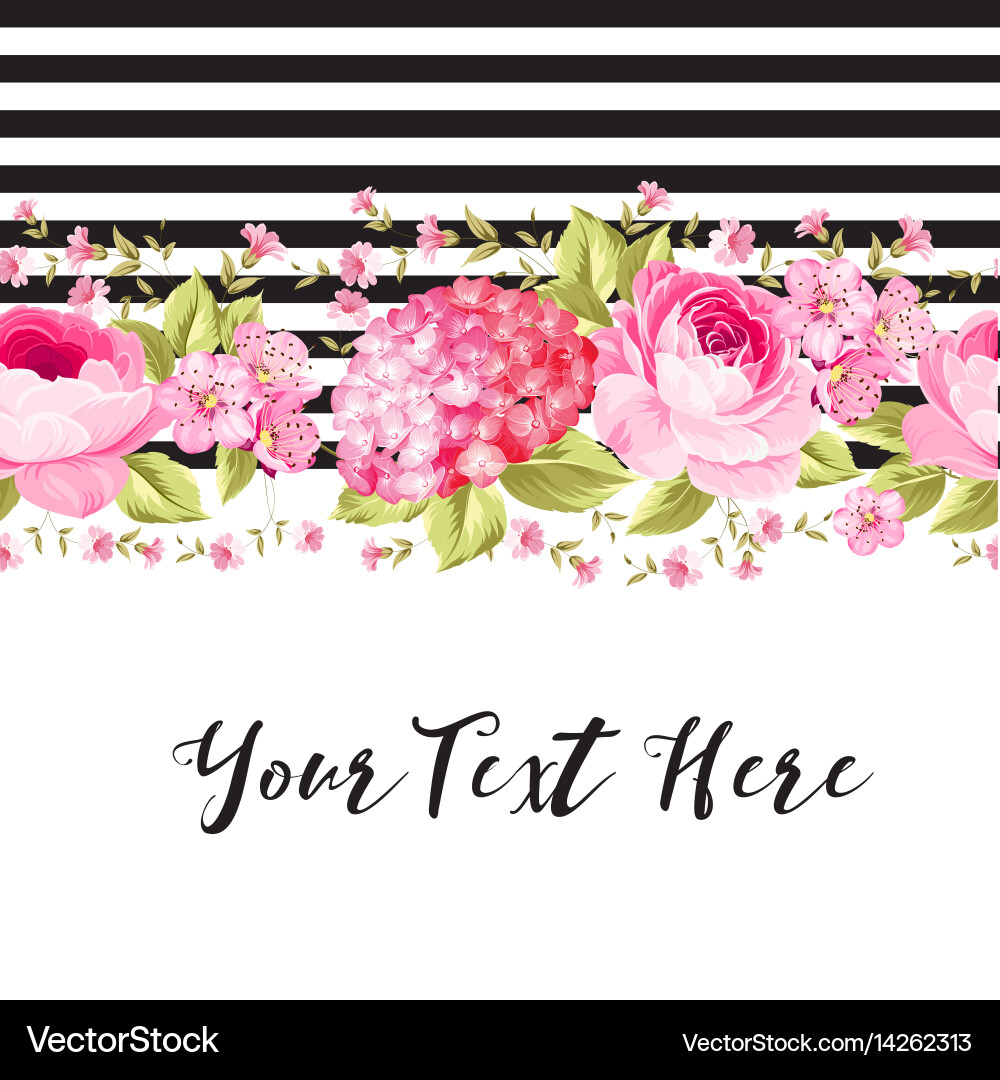Pink Rose Floral Invitation Vector Image