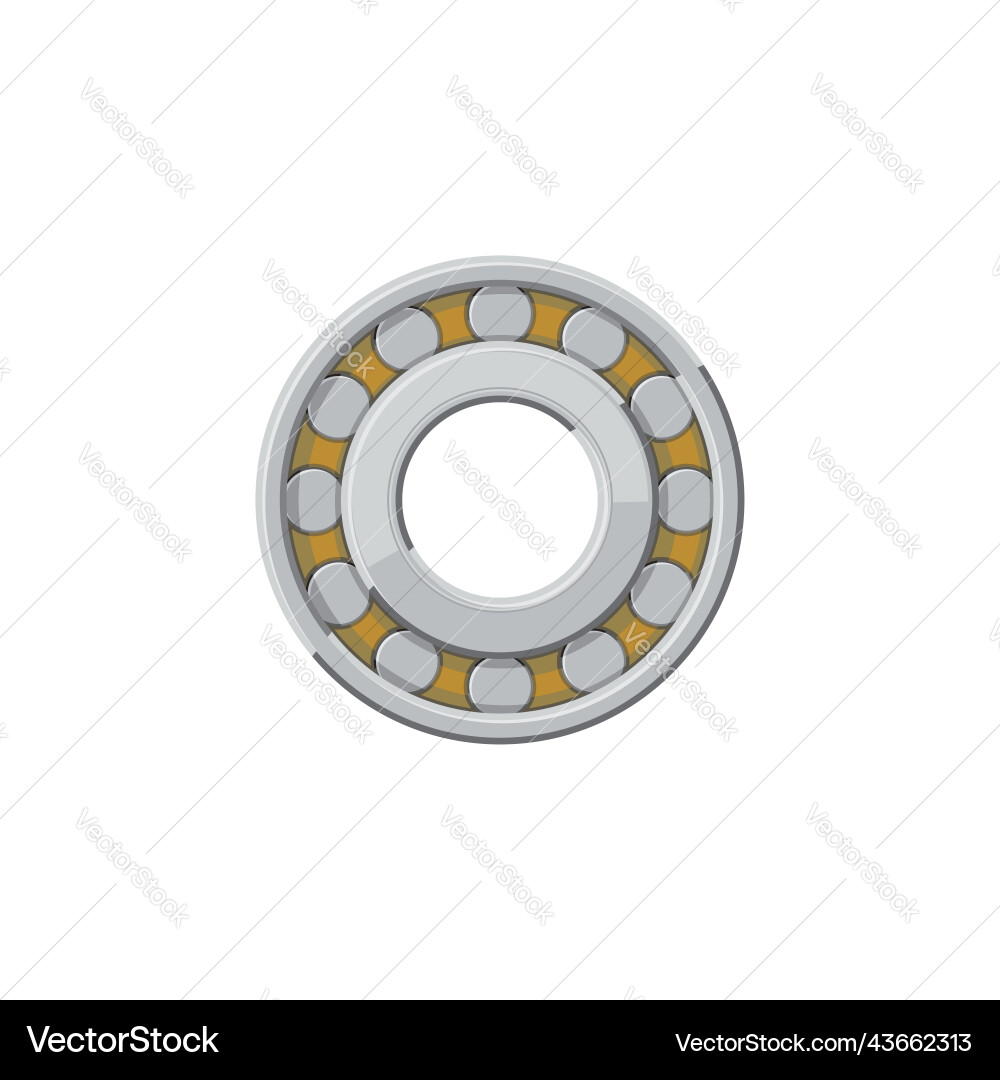 Rotating bearing mechanism with rolling elements Rotating bearing mechanism with rolling elements vector image
