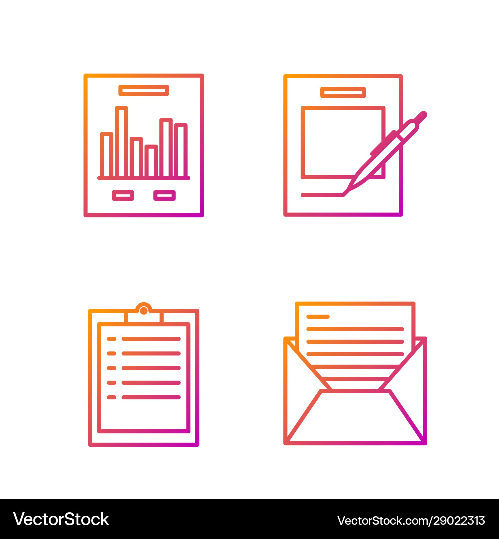Set line mail and e-mail clipboard with checklist Set line mail and e-mail clipboard with checklist vector image