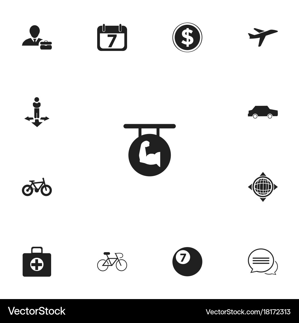 Set of 13 editable mixed icons includes symbols vector image