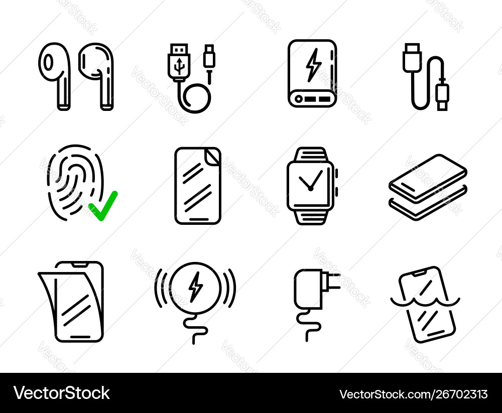 Set phone icons in line style Set phone icons in line style vector image