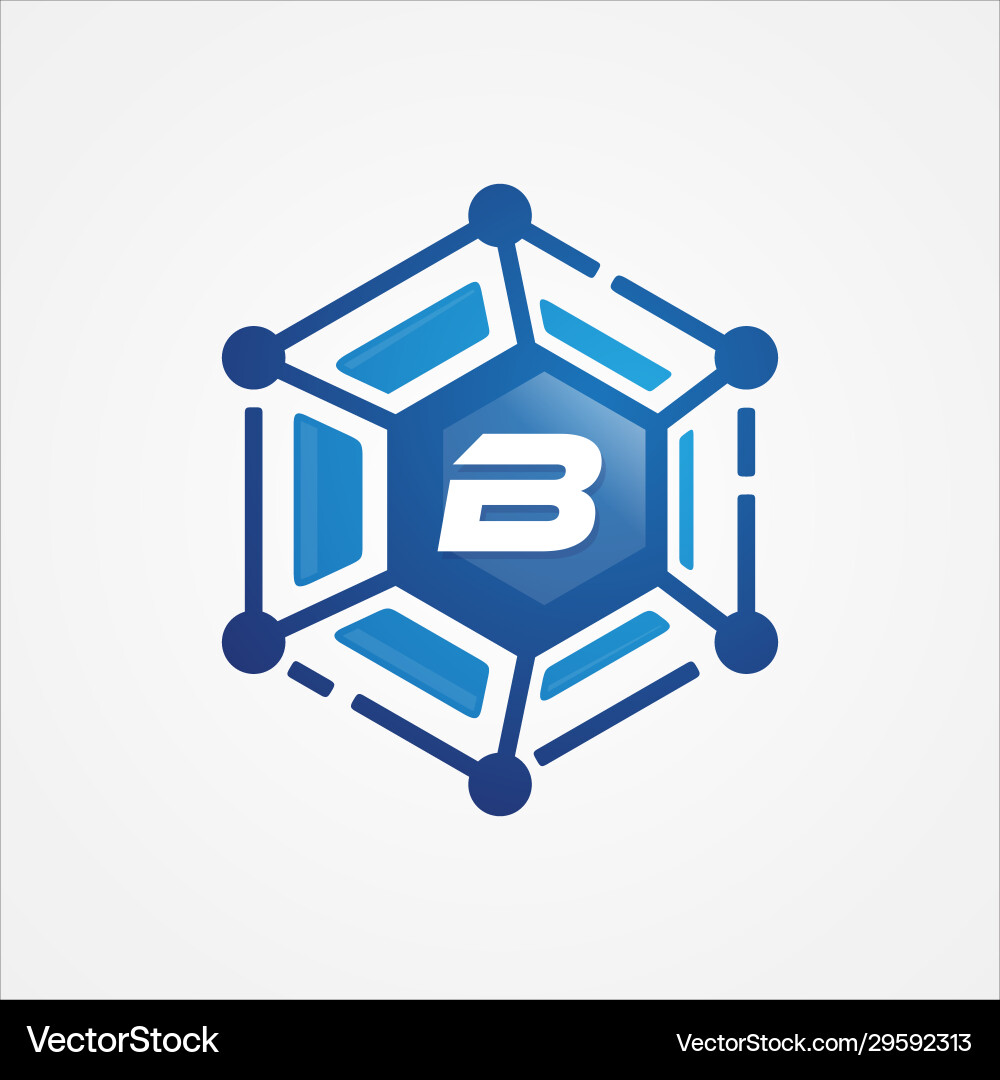 Technology design orbit shape hexagon vector image