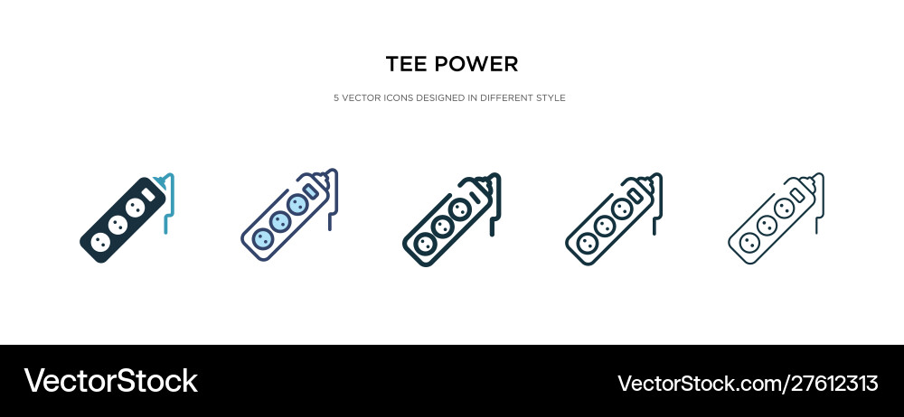 Tee power icon in different style two colored Tee power icon in different style two colored vector image