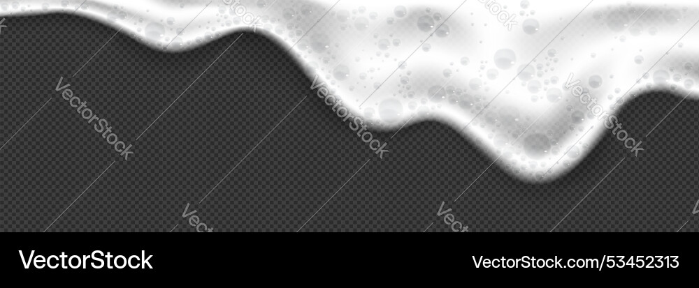 White foam flow on transparent background White foam flow on transparent background vector image