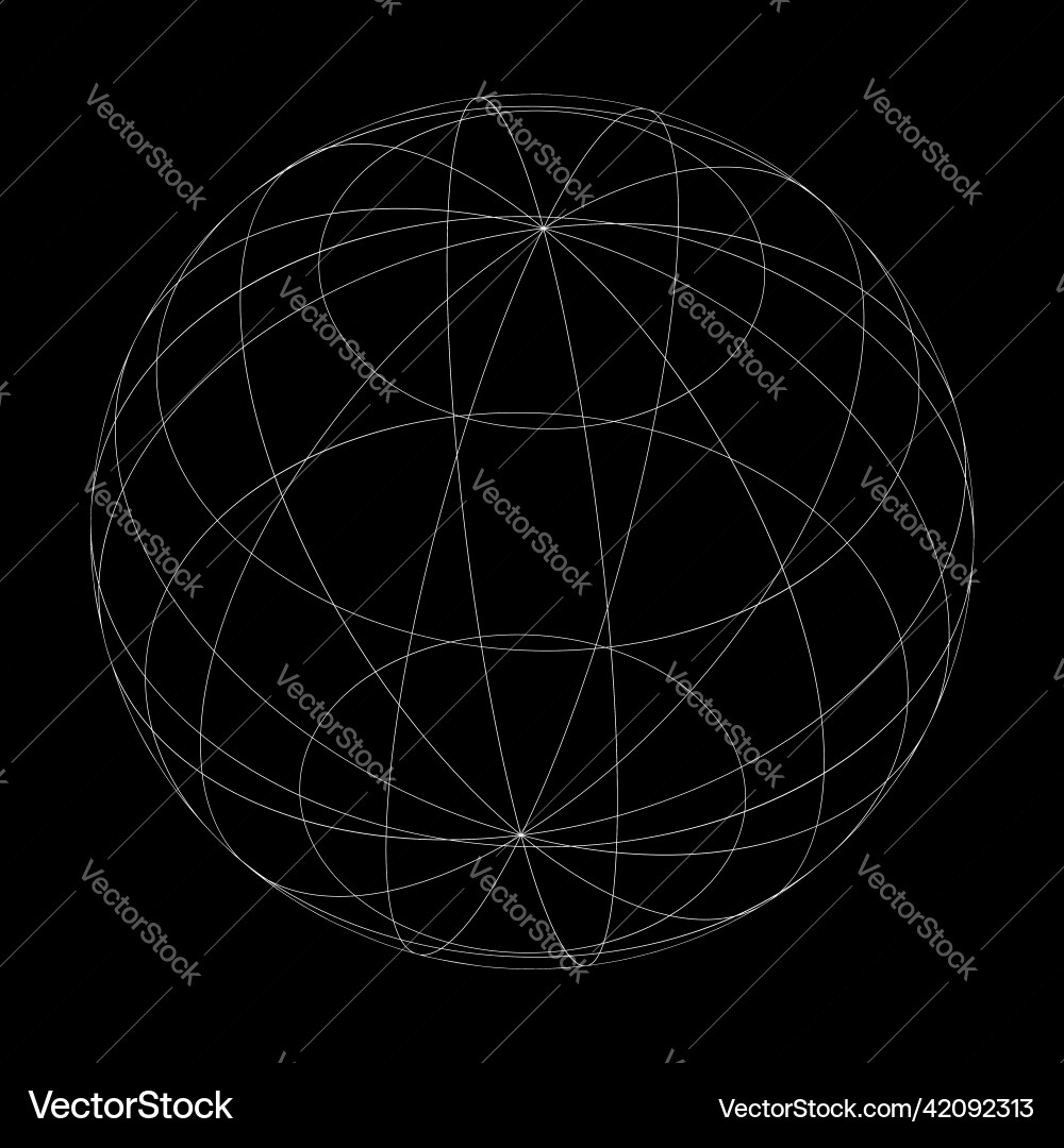 Wireframe grid mesh sphere globe ball Wireframe grid mesh sphere globe ball vector image